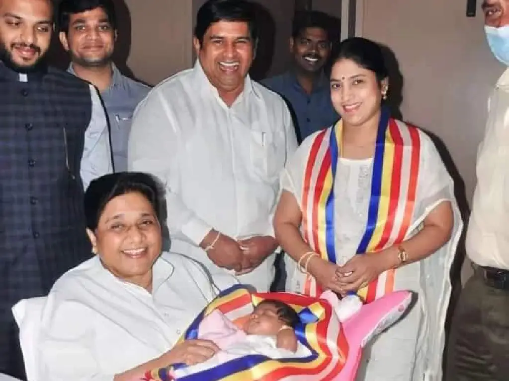 Armstrong with Mayawati